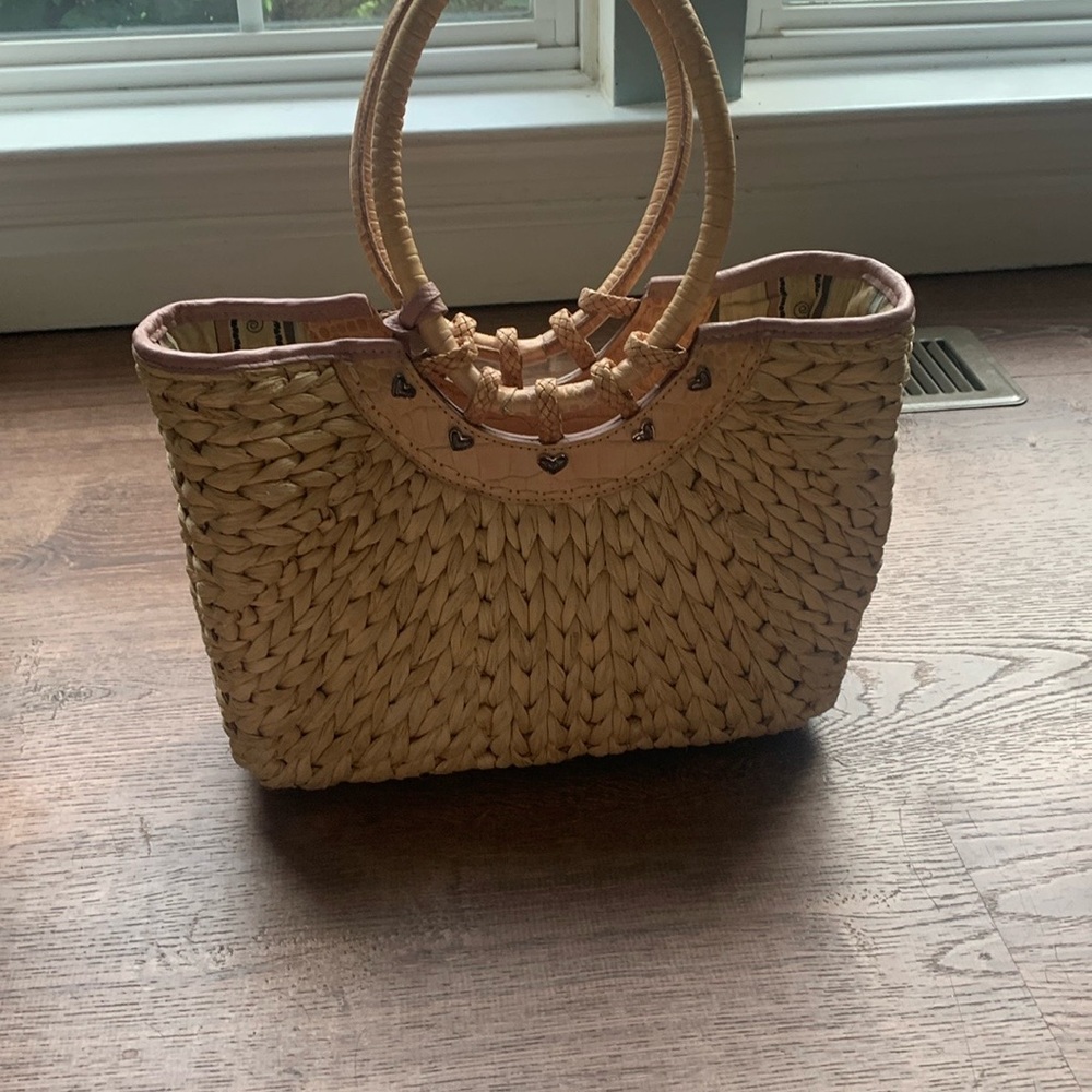 Brighton Tan Tote Bag with Intricate Woven Design